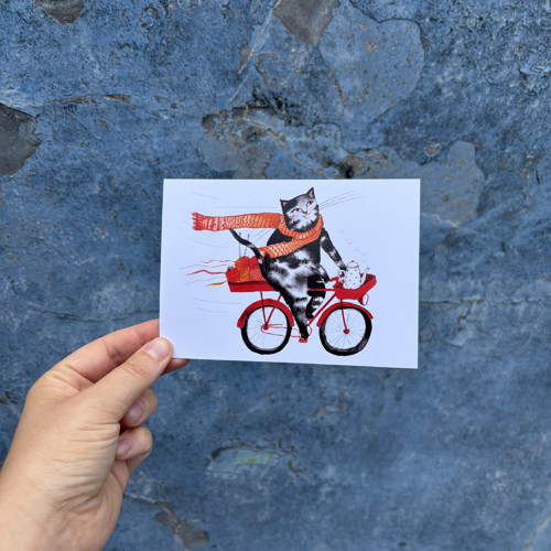 Pohlednice- Kočičí cyklisti