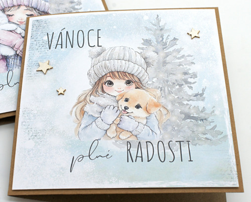Vánoční přání s dívkou