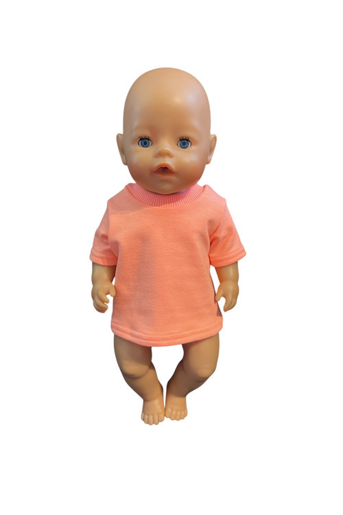 Tričko pre Baby Born 43 cm - oranžové fluo