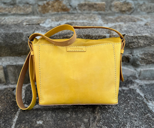 ERICA kožená elegantní ručně šitá kabelka