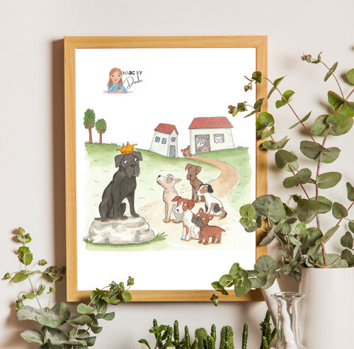 Originální ilustrace - černý pes