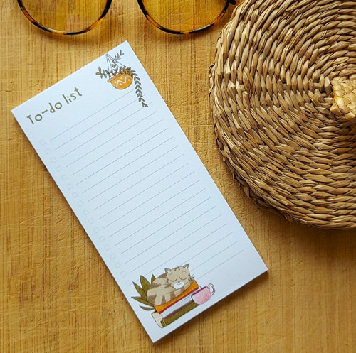 Trhací blok to-do list s kočkami a knihami
