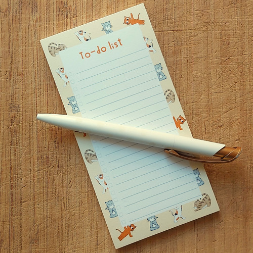 Trhací blok to-do list s jógovými kočkami