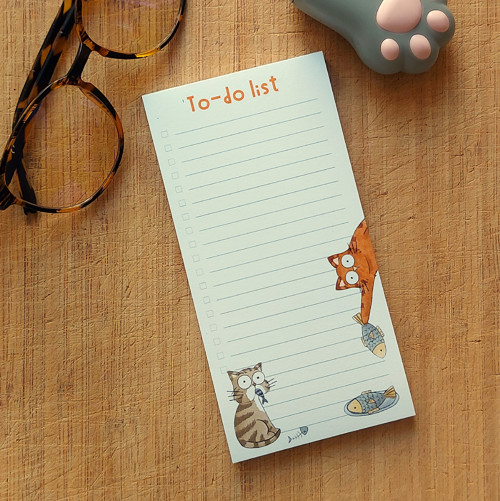 Trhací blok to-do list s vtipnými kočkami
