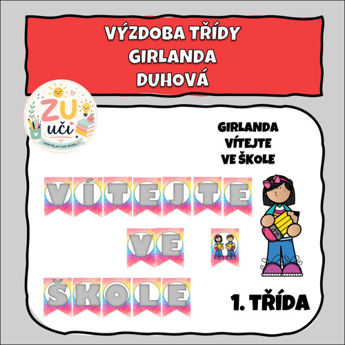 Výzdoba třídy - Girlanda - Duhová