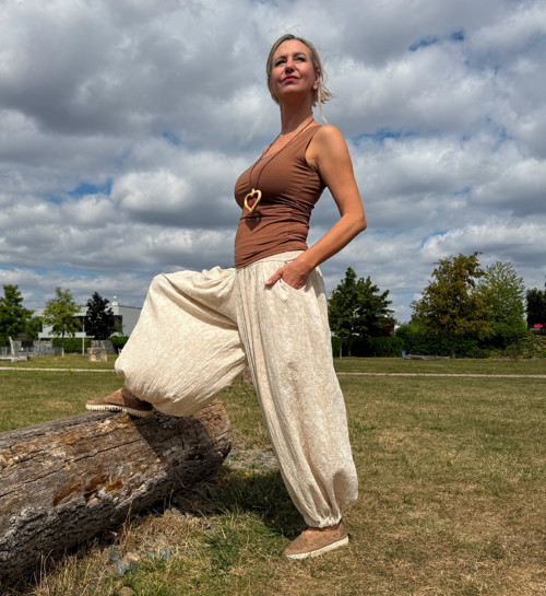 Kalhotová sukně/harémky béžové