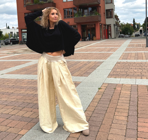 Kalhotová sukně dlouhá vanilka