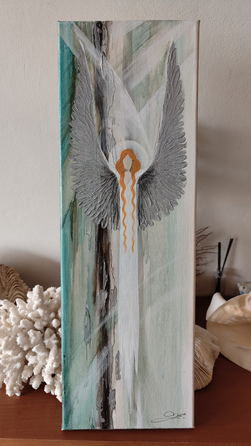 Anděl - akryl a olej na plátně - 60x20cm
