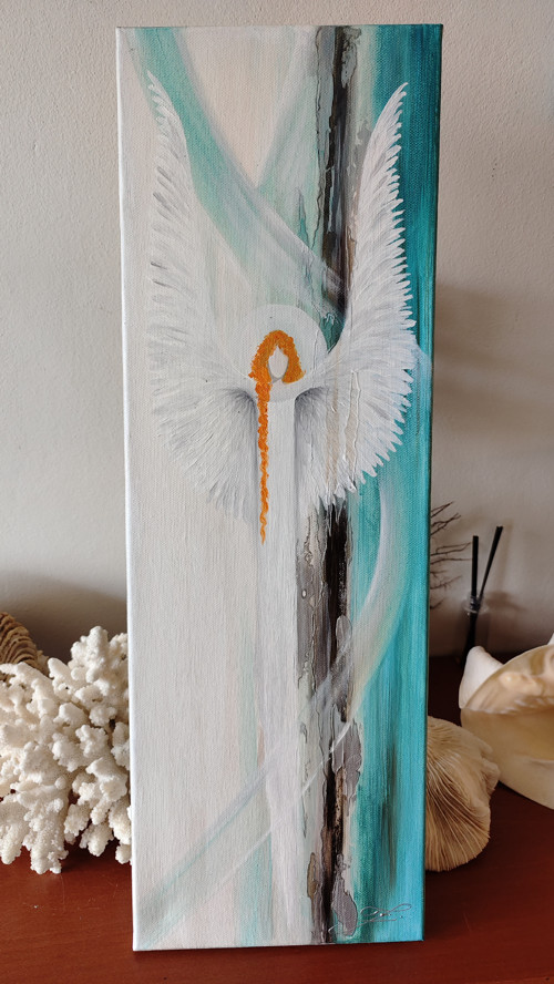 Anděl - akryl a olej na plátně - 60x20cm