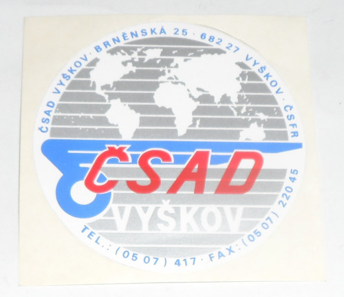 Reklamní SAMOLEPKA • ČSAD Vyškov, ČSFR — foto 1
