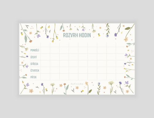 Rozvrh hodin Flower květiny