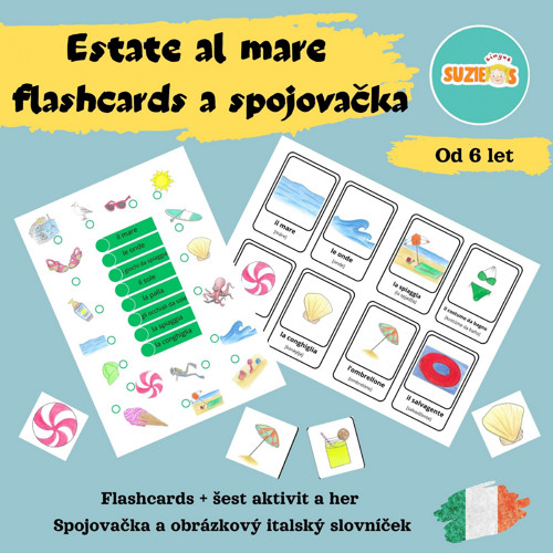 Léto u moře / Estate al mare - flashcards