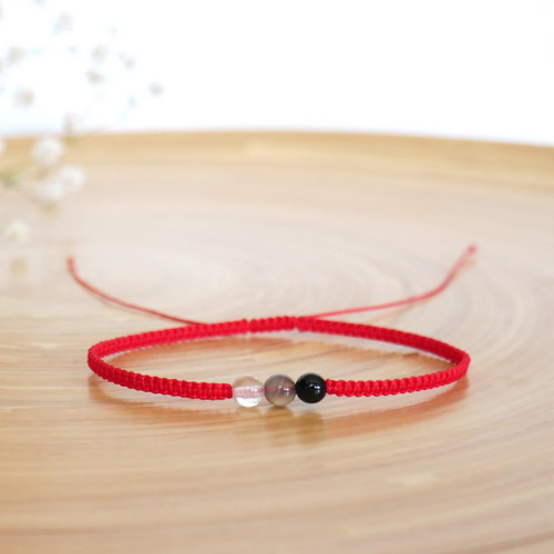 Shamballa náramek Lovely; křišťál, achát, obsidián