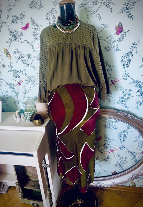 Halenka boho v olivové — foto 1