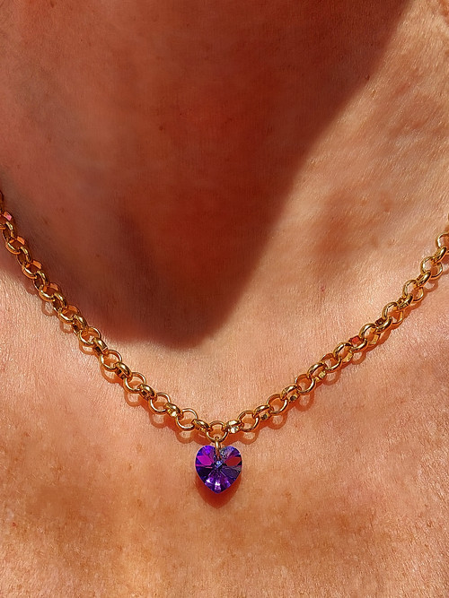 "HEA" zlatý náhrdelník - Swarovski křišťál