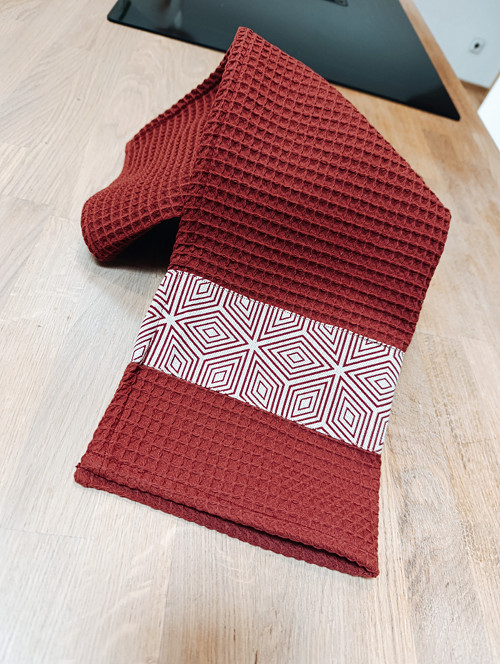 Kuchyňská utěrka s designovým pruhem Brique