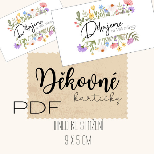 PDF - VIZITKY / KARTIČKY - "Děkujeme za Váš nákup"