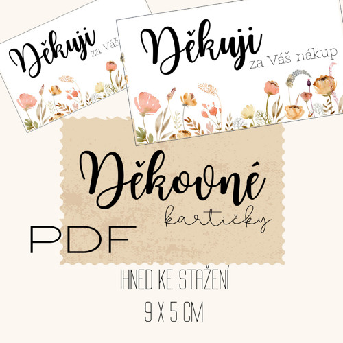 PDF - VIZITKY / KARTIČKY - "Děkuji za Váš nákup"