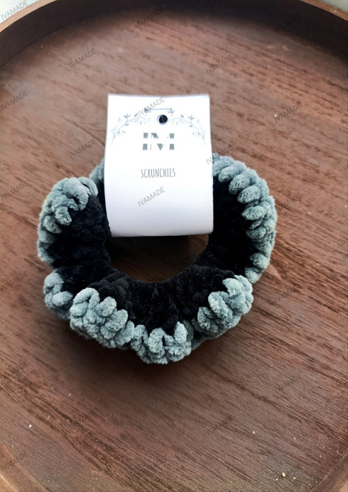 SCRUNCHIES - černo šedá