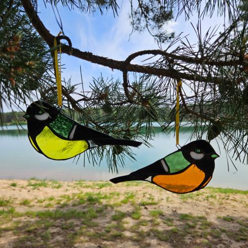 Sluneční Ptáček – vitrážový suncatcher Tiffany