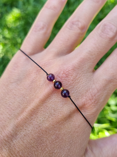 Náramek AMETYST posuvný 4mm GOLD