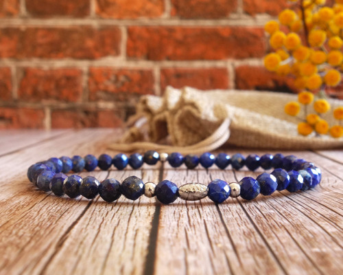 Náramek z broušeného Lapise lazuli
