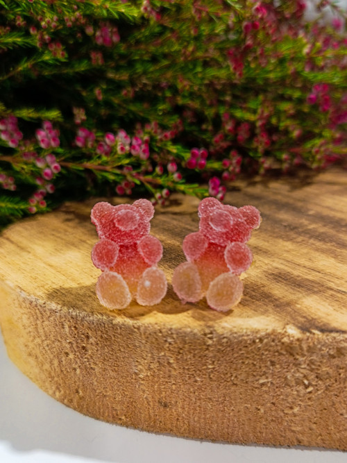 Náušnice medvídci Gummy Bears - červené