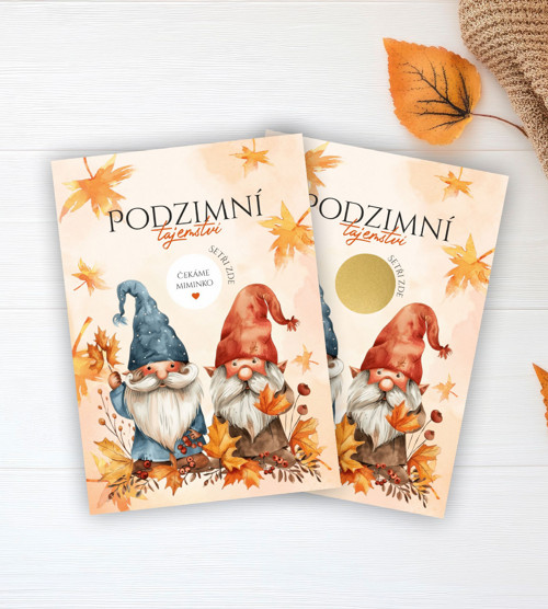 Stírací los oznámení těhotenství - Podzimní tajems