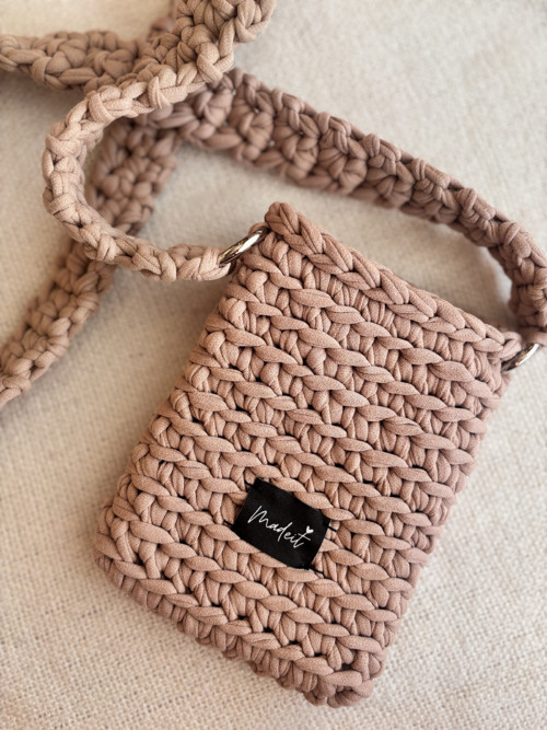 Crossbody kabelka na mobil - karamel