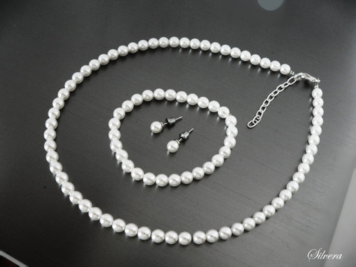 Perlový Set bílý perličky 6 mm