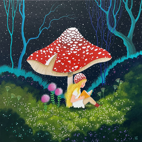 Muchomůrkové děvčátko - 40x40cm — foto 1