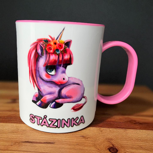 Plastový hrnek JEDNOROŽEC se jménem na přání