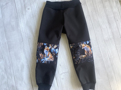 Softshell kalhoty podzim Lišky černá — foto 1