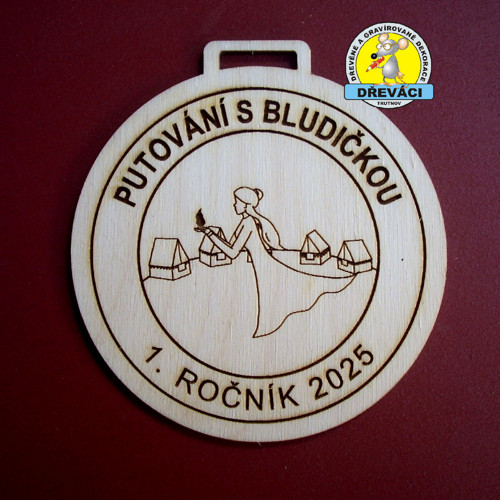 Dřevěná medaile Bludička