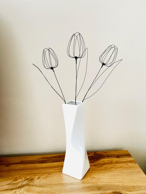 Drátkované Tulipány - 3ks