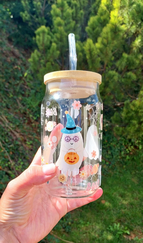Sklenička s brčkem - Halloween