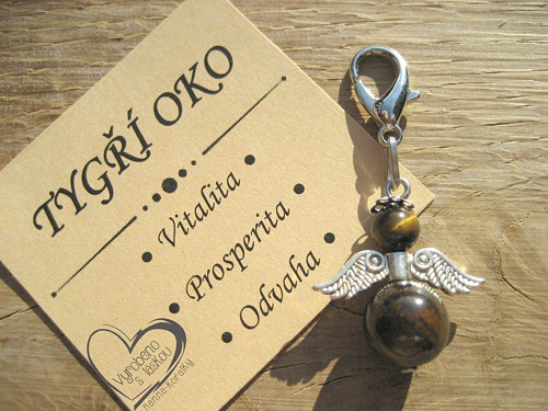 Přívěsek - anděl - tygří oko