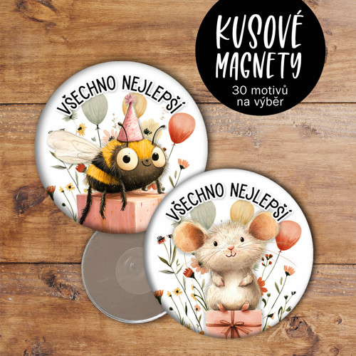 Magnet VŠECHNO NEJLEPŠÍ 1ks/5,6cm