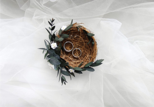 Hnízdečko na prstýnky "Eucalyptová romance"
