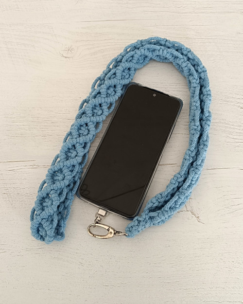 Popruh na mobil modrý