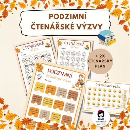 Sada čtenářských výzev - knihovna, čtení, tracker