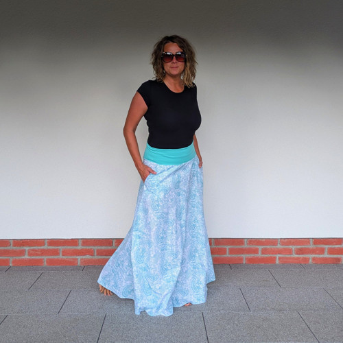 Sukně maxi paisley mentol