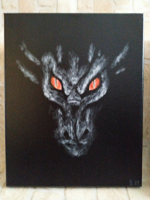 Dračí bratři - červené oči 24x30 - SVÍTÍ VE TMĚ!!