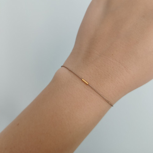 Náramek BASIC SILK (-) Luxury 24K Gold ed. - beige — foto 1
