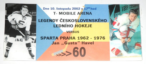 VSTUPENKA, Legendy čs. hokeje X Sparta Praha, 2002