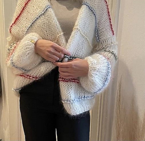 Luxusní Mohérový oversized cardigán -mohér, hodváb