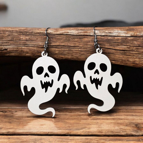 Dřevěné halloweenské náušnice DUCHOVÉ II