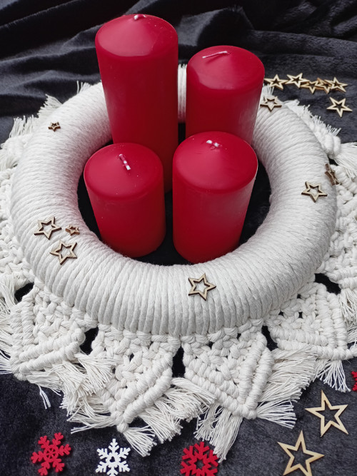 Adventní věnec, macramé — foto 1