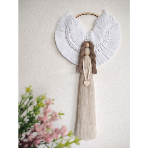 Macramé Andělíček velký béžový — foto 1