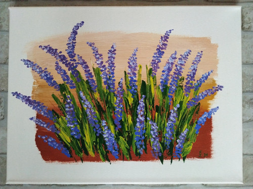 Abstraktní levandule 30x40 - akrylový obraz